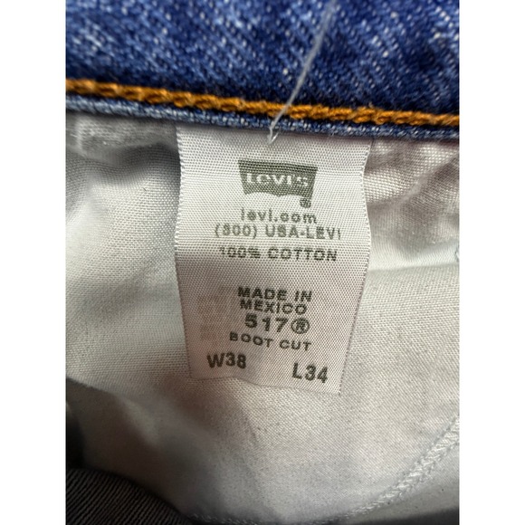 Vtg Y2K Levis 517 Bootcut Jeans Mens 38x34 Medium Wash Blue Pants - Picture 9 of 13